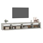 vidaXL Meuble TV avec lumières LED Gris béton 270x35x40 cm