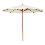 vidaXL Parasol 300x258 cm Blanc sable