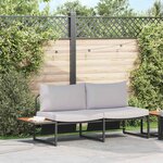vidaXL Canapé de jardin avec coussin Marron 200.5 x 70 x 85.5 cm Métal