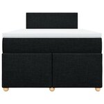 vidaXL Sommier à lattes de lit avec matelas noir 120x190 cm tissu