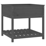vidaXL Jardinière avec étagère Gris 82 5x82 5x81 cm Bois massif de pin
