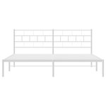 vidaXL Cadre de lit métal sans matelas et tête de lit blanc 193x203 cm
