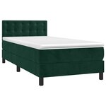 vidaXL Sommier à lattes de lit avec matelas et LED Vert foncé 90x190cm