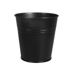 Pot en métal  10 5cm ø  noir  11cm  fond ø7 5cm