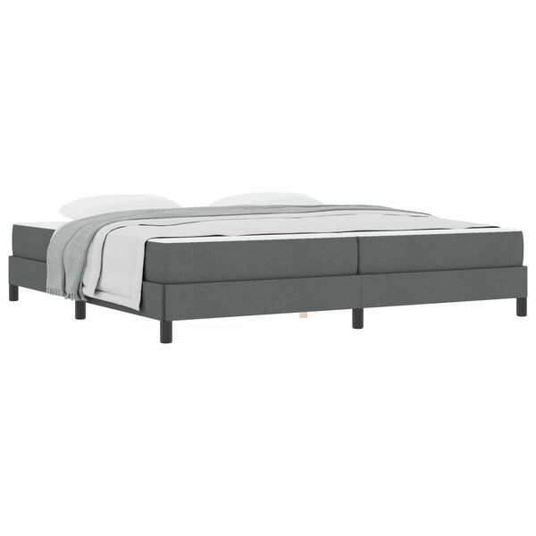 vidaXL Lit à ressorts avec matelas Gris foncé 200 x 200 cm tissu