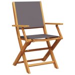 vidaXL Ensemble de bistro 3 Pièces anthracite tissu et bois massif