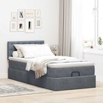 vidaXL Cadre de lit ottoman et matelas gris foncé 90x200 cm velours