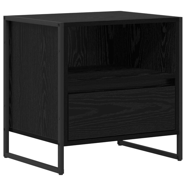 vidaXL Table de chevet Chêne noir 50 x 39 5 x 50 cm Bois d'ingénierie