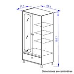 Armoire 2 portes 1 tiroir rose