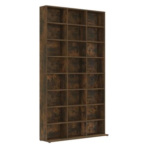 vidaXL Armoire à CD Chêne fumé 102x23x177 5 cm Bois d'ingénierie