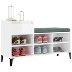 vidaXL Armoire à chaussure Blanc brillant 102x36x60 cm Bois ingénierie