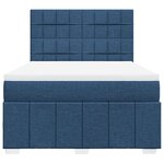 vidaXL Sommier à lattes de lit avec matelas Bleu 140x190 cm Tissu