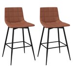 vidaXL Tabourets de bar lot de 2 marron clair similicuir