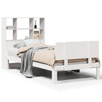 vidaXL Lit bibliothèque sans matelas blanc 90x190cm bois de pin massif