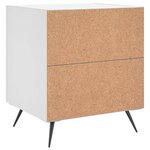 vidaXL Tables de chevet 2 Pièces blanc 40x35x47 5 cm bois d’ingénierie