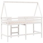vidaXL Lit superposé avec échelle et toit sans matelas blanc 90x200 cm