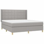 vidaXL Sommier à lattes de lit matelas LED Gris clair 160x200 cm Tissu