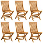 Vidaxl chaises de jardin avec coussins blanc crème 6 pièces teck massif