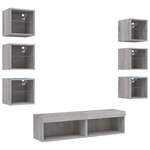 vidaXL Unités murales TV avec LED 8 Pièces gris sonoma bois d'ingénierie