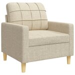 vidaXL Ensemble de canapés 4 Pièces avec repose-pied crème tissu