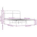 vidaXL Cadre de lit sans matelas 140x190 cm chêne marron