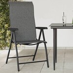 vidaXL Chaises pliables de jardin lot de 2 gris résine tressée