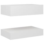 vidaXL Tables de chevet LED 2 Pièces blanc 60x35 cm bois d'ingénierie