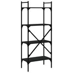 vidaXL Bibliothèque à 4 niveaux noir 56x31 5x138 5cm bois d'ingénierie