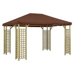 vidaXL Belvédère 4x3 m Marron