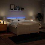 vidaXL Sommier à lattes de lit avec matelas Crème 180x200 cm Tissu