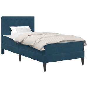 vidaXL Cadre de lit avec matelas Bleu 100 x 200 cm Velours