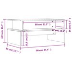 vidaXL Table basse gris béton 90x55x42 5 cm bois d'ingénierie
