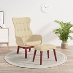 vidaXL Chaise de relaxation avec repose-pied Crème Tissu