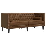 vidaXL Ensemble de canapé Chesterfield et traversins 3 Pièces marron