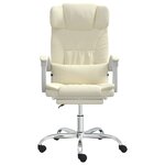 vidaXL Fauteuil de massage inclinable de bureau Crème Similicuir