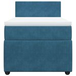 vidaXL Sommier à lattes de lit avec matelas bleu 80x200 cm velours