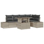 vidaXL Ensemble de canapés de jardin 6 pièces avec coussins en rattan gris clair.
