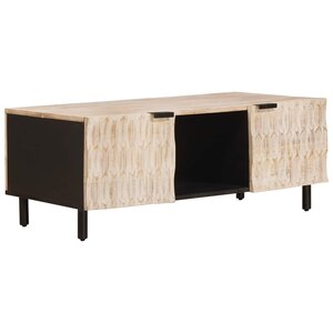 vidaXL Table basse Blanc 100 x 54 x 40 cm Bois de mangue massif