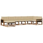 vidaXL Ensemble de canapés d'extérieur 7 Pièces Naturel et Beige