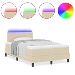 vidaXL Lit avec sommier à ressort et matelas & crème 120x200 cm Tissu