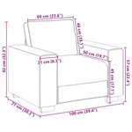 vidaXL Fauteuil gris foncé 60 cm tissu