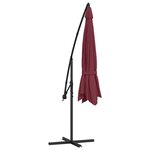 vidaXL Parasol en porte-à-faux avec mât en aluminium 350 cm Bordeaux