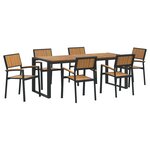 vidaXL Ensemble de salle à manger de jardin 7 pièces en bois d'acacia et métal