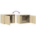 vidaXL Tables de chevet murales avec lumières LED 2 Pièces chêne sonoma