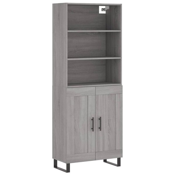 vidaXL Buffet haut Sonoma gris 69 5x34x180 cm Bois d'ingénierie