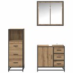 vidaXL Ensemble de mobilier de salle de bain 3 Pièces chêne artisanal