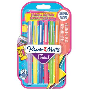 Stylo feutre Flair RETRO étui de 6 Paper Mate