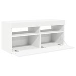 vidaXL Meuble TV avec lumières LED blanc 90x35x40 cm