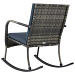 vidaXL Chaise à bascule de jardin Résine tressée Anthracite