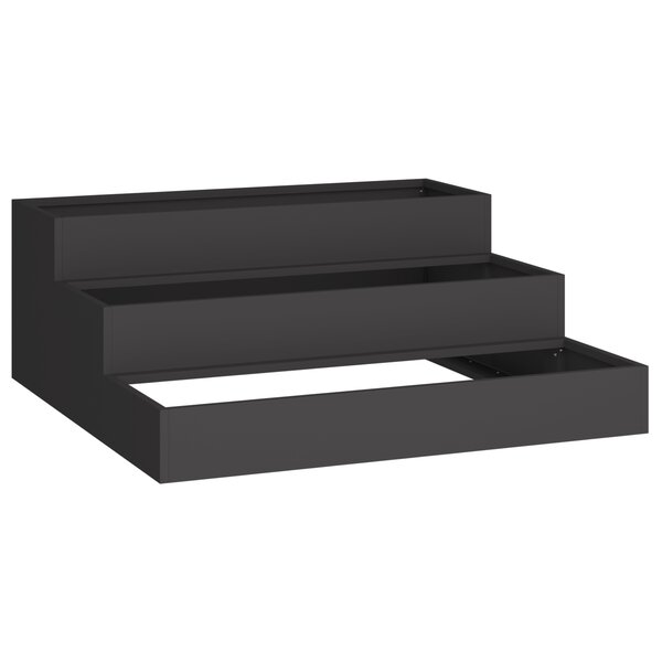 Jardinier 3 étagères 90x90x35 cm Acier noir